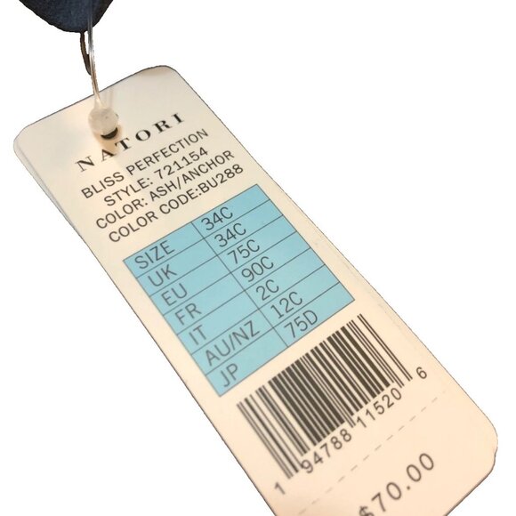 Natori Bliss Perfection Full Cover Lace Anchor/Ash Blue Bra 34C - Picture 10 of 10